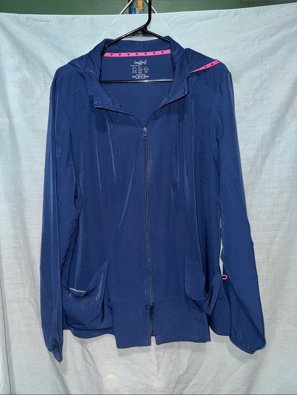 Navy Scrub Jacket with Hood